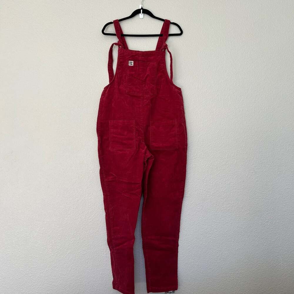 Lucy and Yak Maroon Red Corduroy Dungarees, Size 8R Fisherman Style